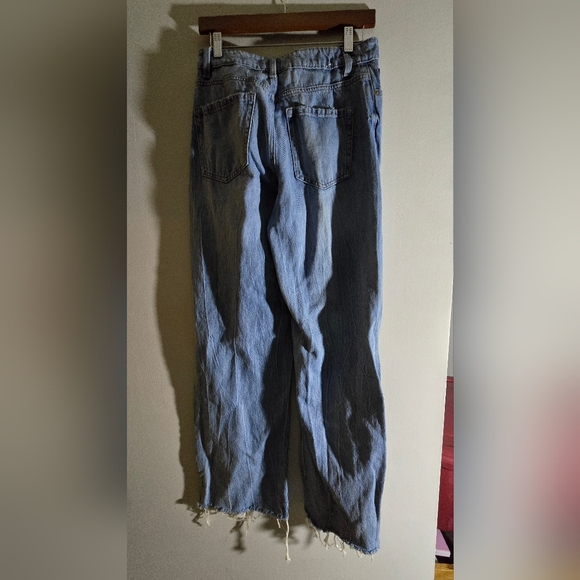Garage Women's Distressed Blue Flare Jeans - Picture 2 of 3